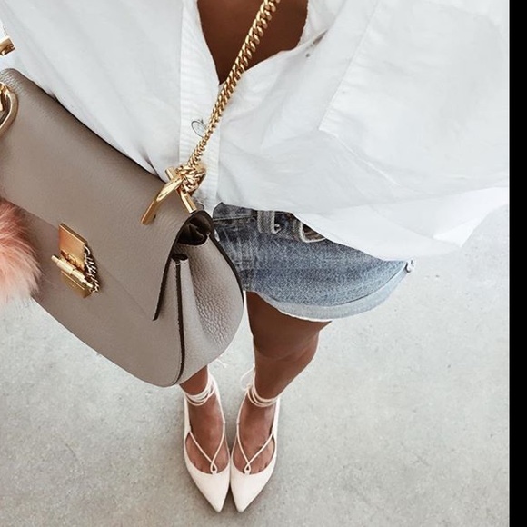 Leather blush strappy flats