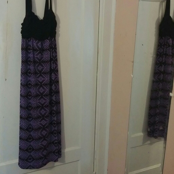 Purple and black long dress