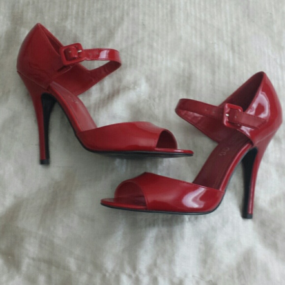 Aldo Red Ankle Strap Heels