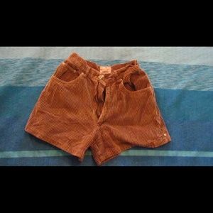 Vintage high waisted brown corduroy shorts