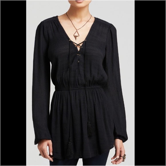 Free People lace up bohemian tunic - Picture 2 of 4