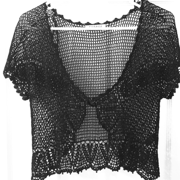 Black netted shawl/cardigan