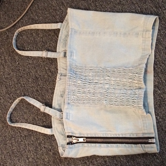 Denim cropped bustier top - Picture 2 of 2