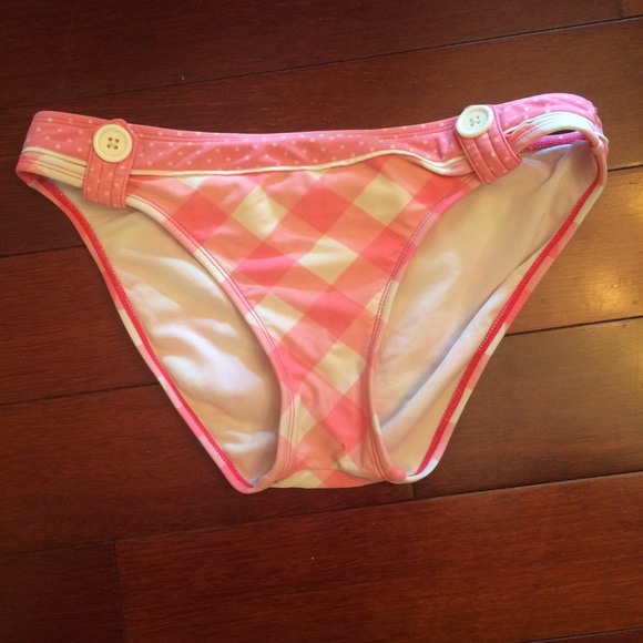 Pink and white bikini bottom