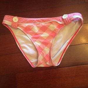 Pink and white bikini bottom