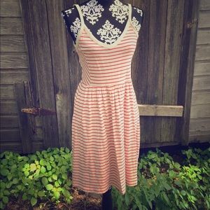 Stripped orange/cream dress