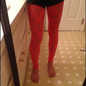 Orange Lace Leggings