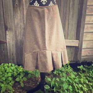 Brown pencil ruffle skirt