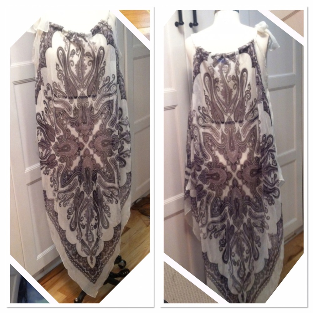 Elegant Scarf Dress Tunic Swim Cover Up
