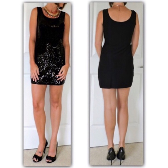 Black detailed dress, medium - Picture 3 of 4