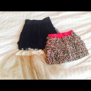 3 adorable girls justice skirts - size 7/8