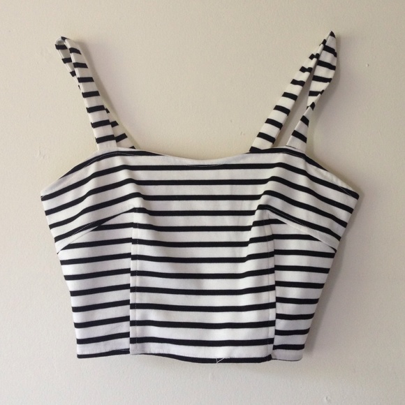 Striped Black and White Crop Top