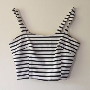 Striped Black and White Crop Top
