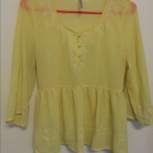 Sheer yellow top