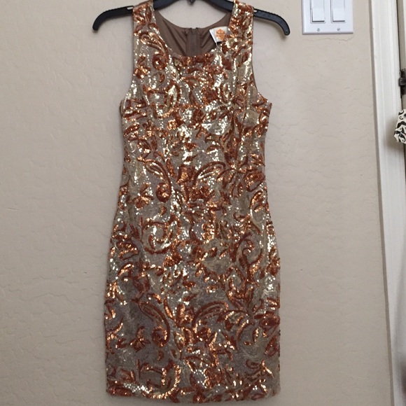Gold sequin dress