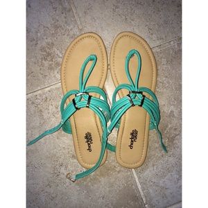 Turquoise Strappy Sandals