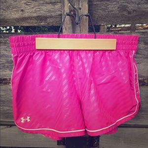 Pink running shorts