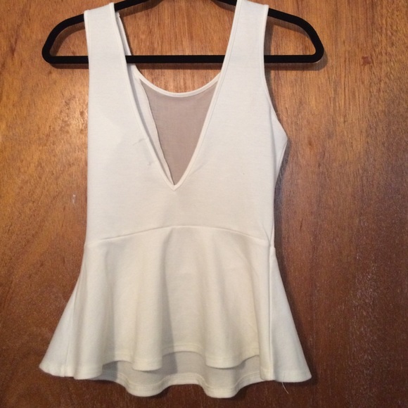 White peplum top worn once - Picture 2 of 3