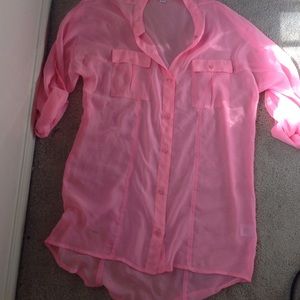 Sheet hot pink top