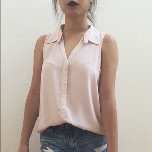 Pink Sheer Button Up