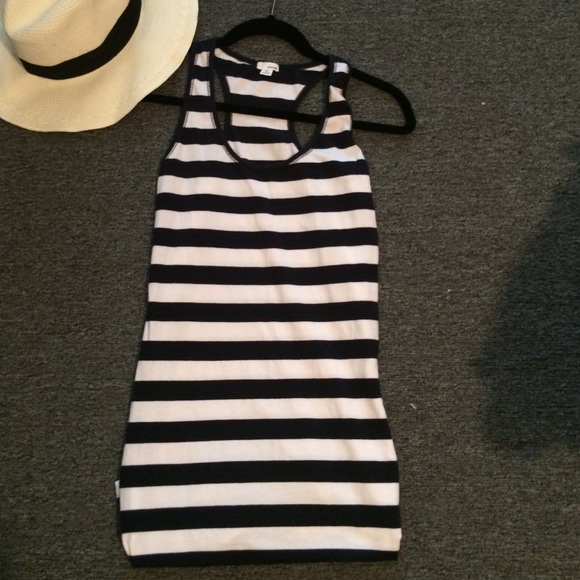 stripped tank dress navy/white worn once - Picture 1 of 2
