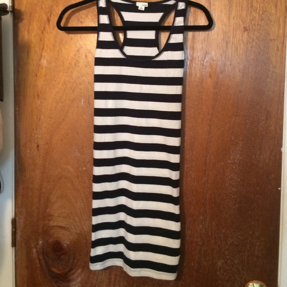 stripped tank dress navy/white worn once - Picture 2 of 2