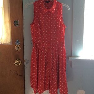 Red polka dot dress