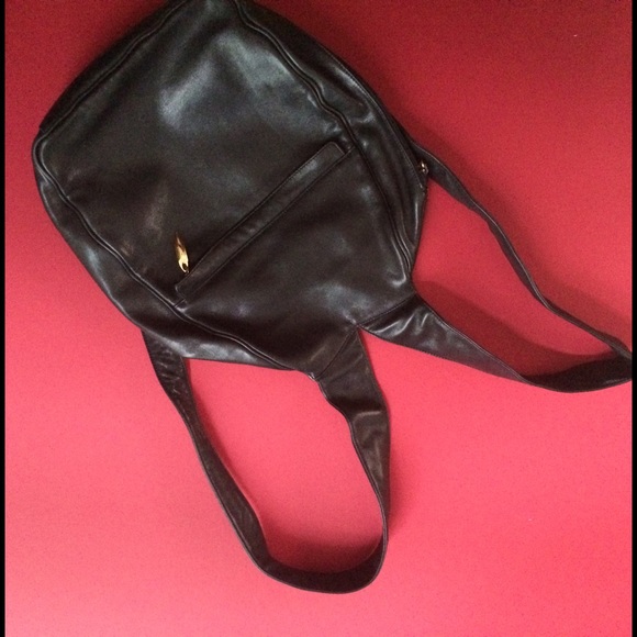 Classiques Entier Handbags - Super soft black genuine leather slim backpack
