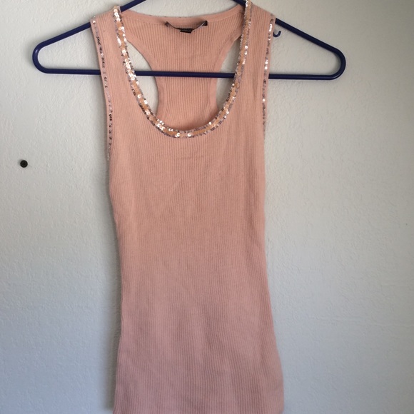 ✨SOLD ON MERCARI✨ Nude Sequined Tanktop