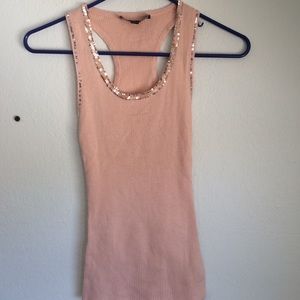 ✨SOLD ON MERCARI✨ Nude Sequined Tanktop