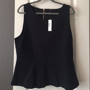 JCrew black peplum top