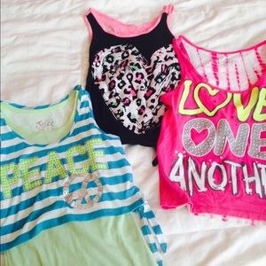 3 justice girls size 10 tank tops