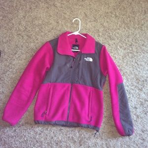 Pink north face jacket.