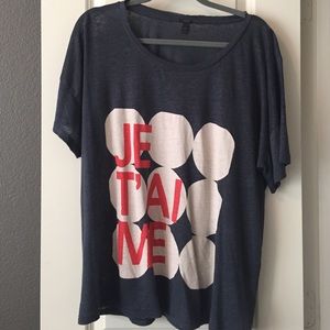 JCrew linen graphic tee