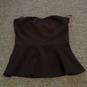 Strapless peplum top