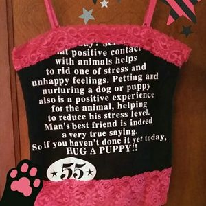 Cute red lacey "man's best friend" crop top