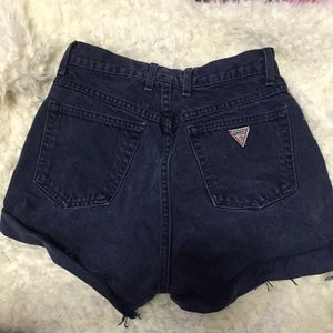 Guess vintage high-waisted darker wash shorts