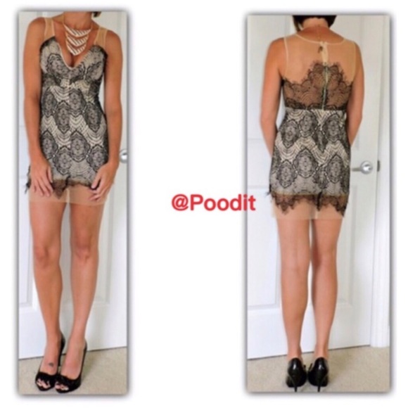 Stunning black/nude dress, size S - Picture 3 of 4