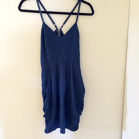 Blue strappy back dress