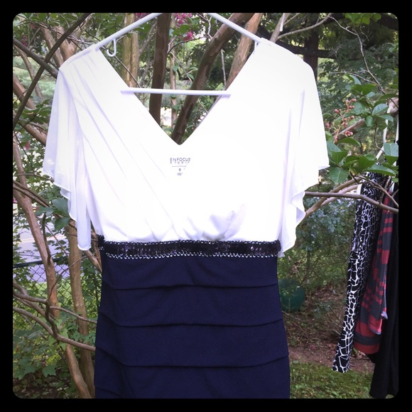 Navy and cream dress. BRAND NEW never worn.