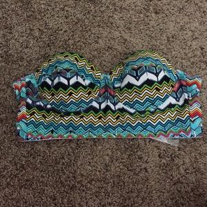 Colorful, bandeau bathing suit top