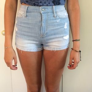 Holster light wash high waisted shorts