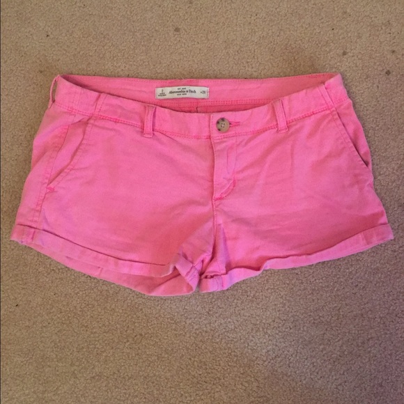 pink A&F khaki shorts