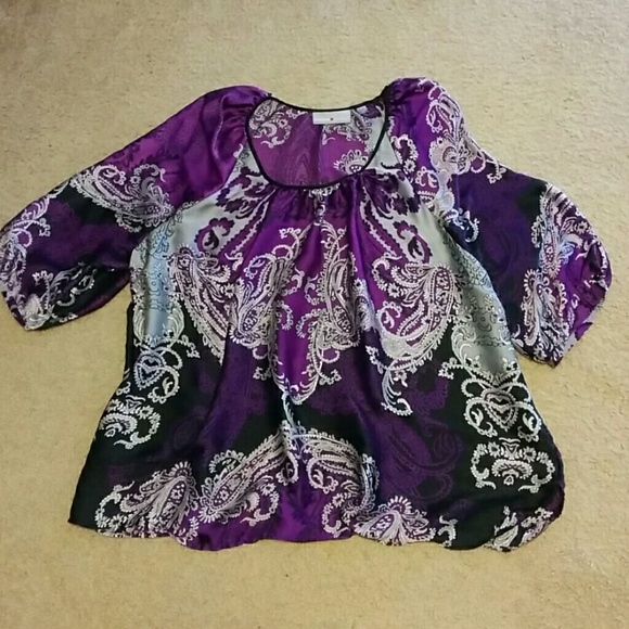 Purple, black, and silver top.
