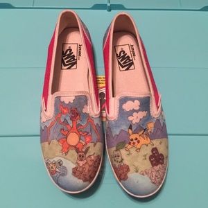 Custom Pokemon Vans- never worn! Size 7.5