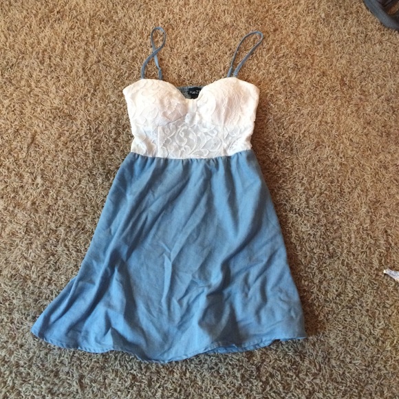lace/denim strappy dress