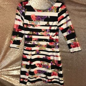 INC Striped Dress with Flowers