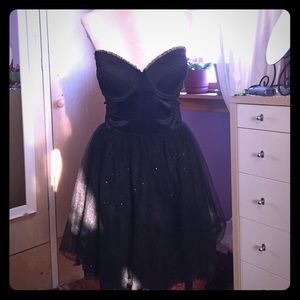 Black Lace Tulle Dress
