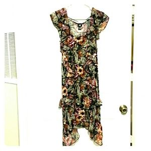 H&M FLORAL RUFFLE DRESS
