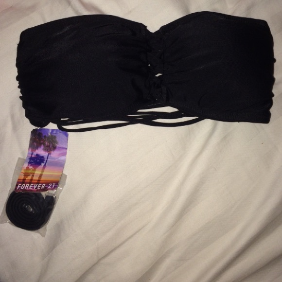 Forever 21 new black swimwear bandeau top